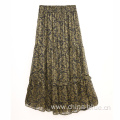 Ladies printed double layer skirt
